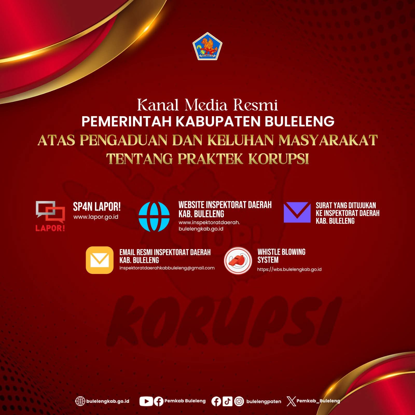 Kanal Media Resmi Pemerintah Kabupaten Buleleng Atas Pengaduan dan Keluhan Masyarakat Tentangf Praktek Korupsi