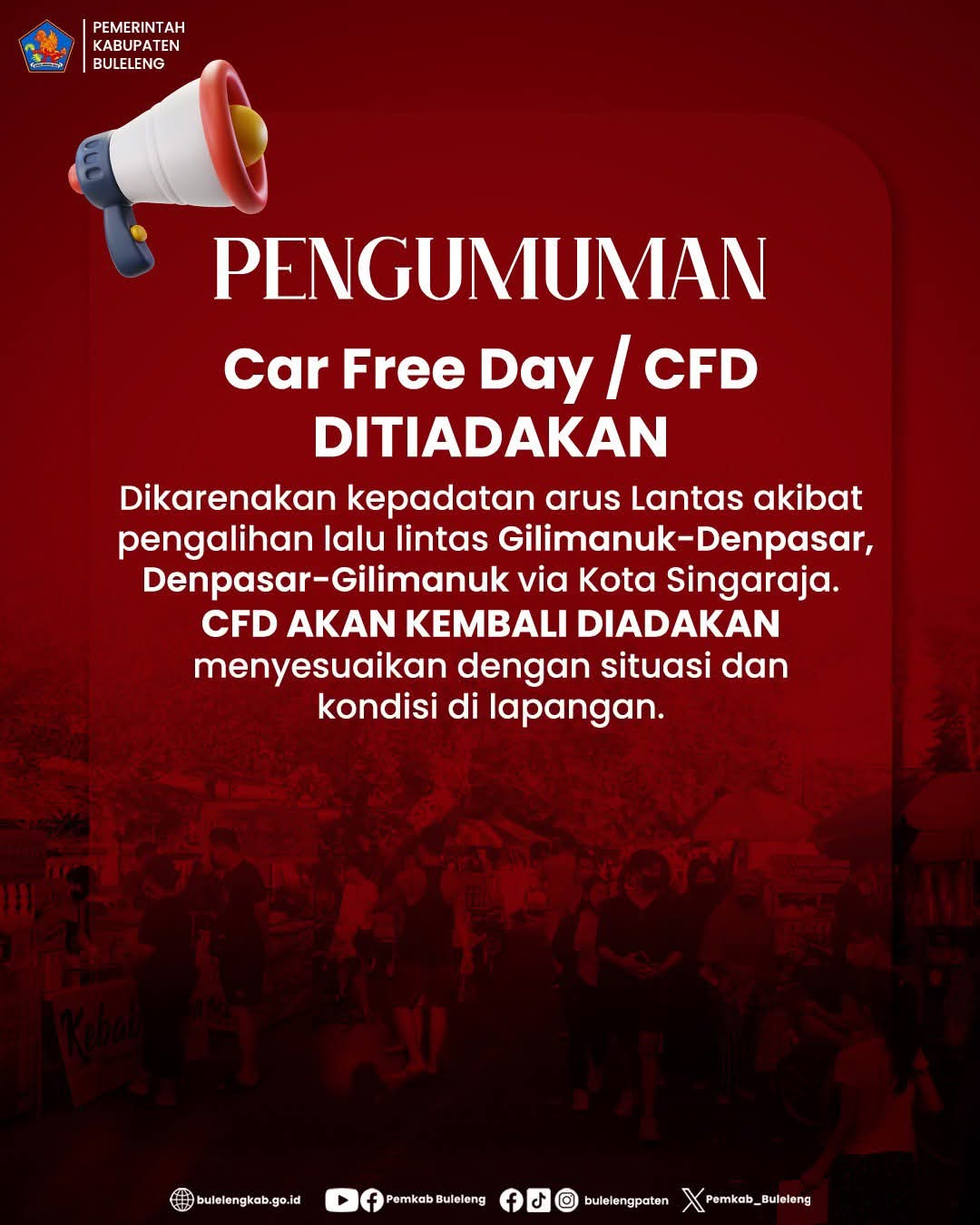 Car Free Day/CFD Ditiadakan