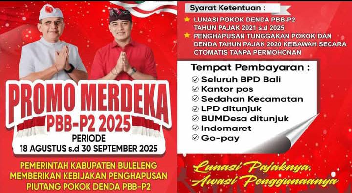 Promo Merdeka PBB-P2 2025 Periode 18 Agustus s/d 30 September 2025
