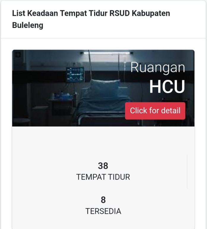 TTDJ RSUD Buleleng, Aplikasi Inovatif Monitoring Ketersediaan Kamar